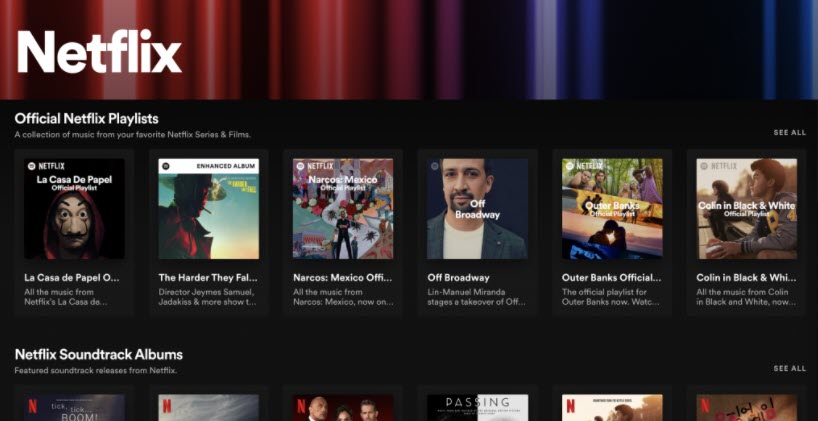 Netflix Hub - Spotify Kollaboration